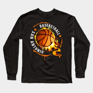Graphic Basketball Name San Antonio Classic Styles Team Long Sleeve T-Shirt